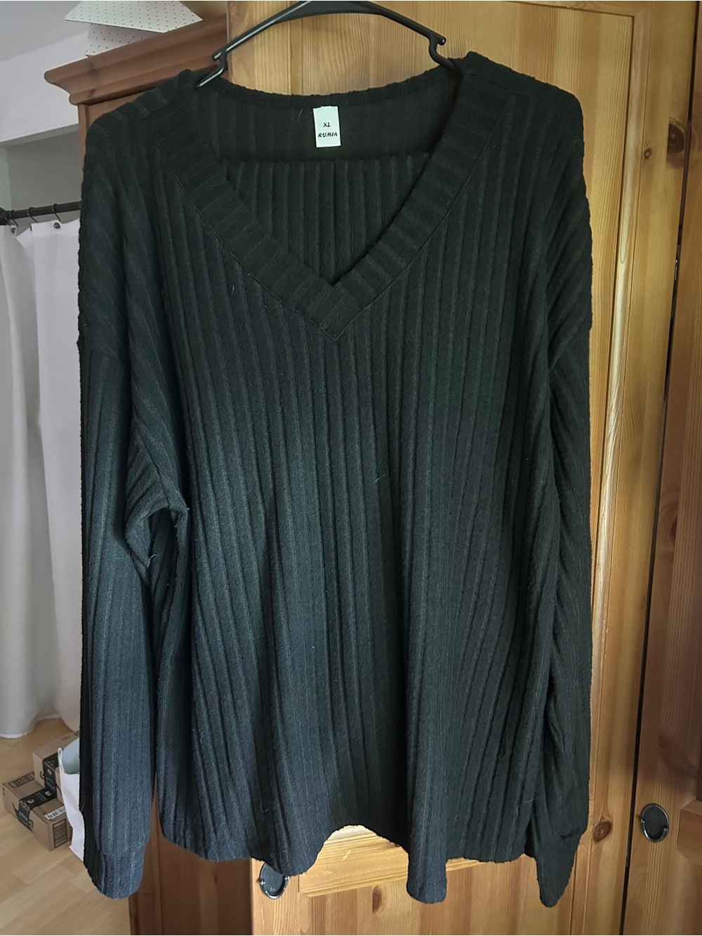 Women’s black ribbed lounge set - XL